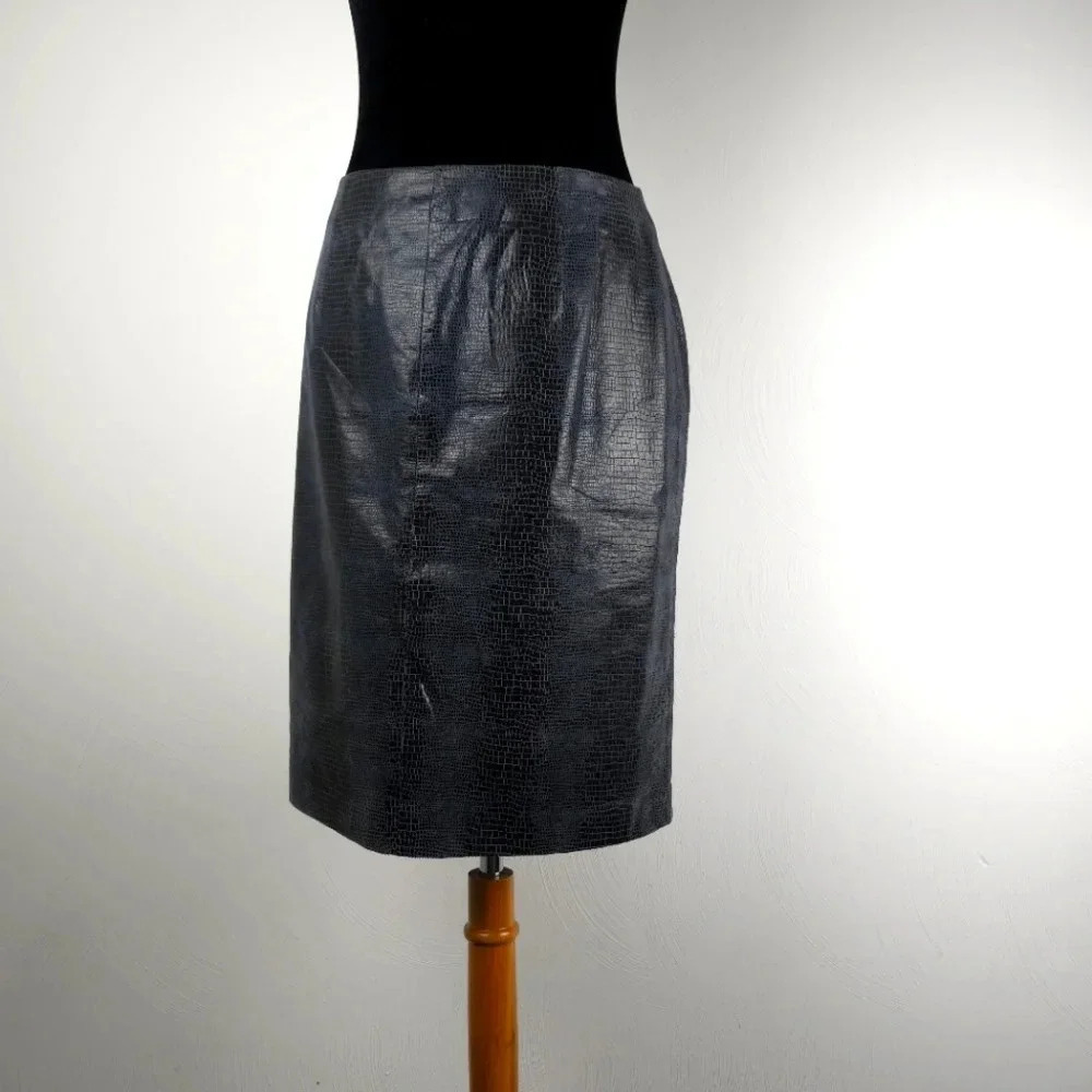 Valerie stevens Vintage animal print leather skirt size 10